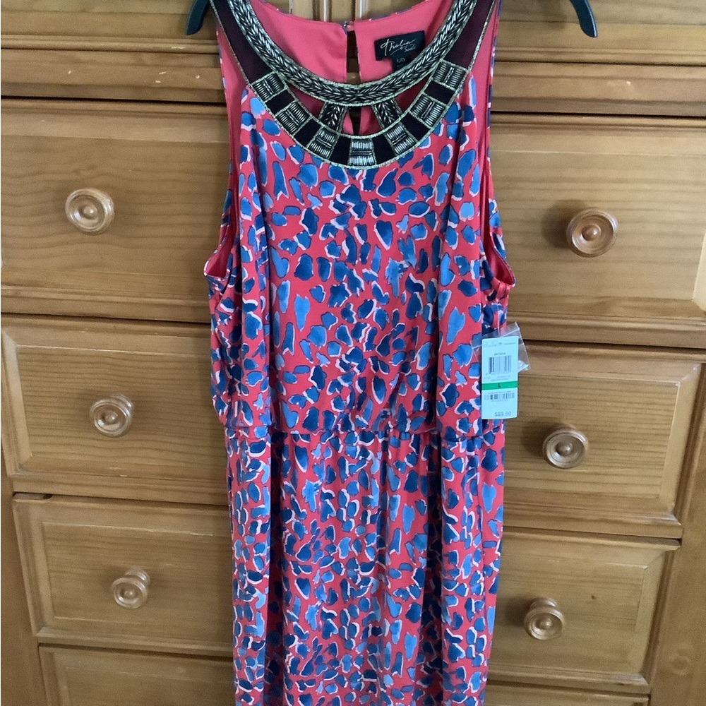 Tracy Reese Red and Blue Patterned Dress